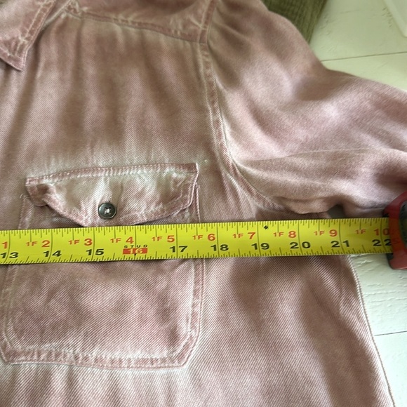 🔥EMPYRE size medium made in India 100% rayon long sleeve button up tie-dye pink - Picture 11 of 12
